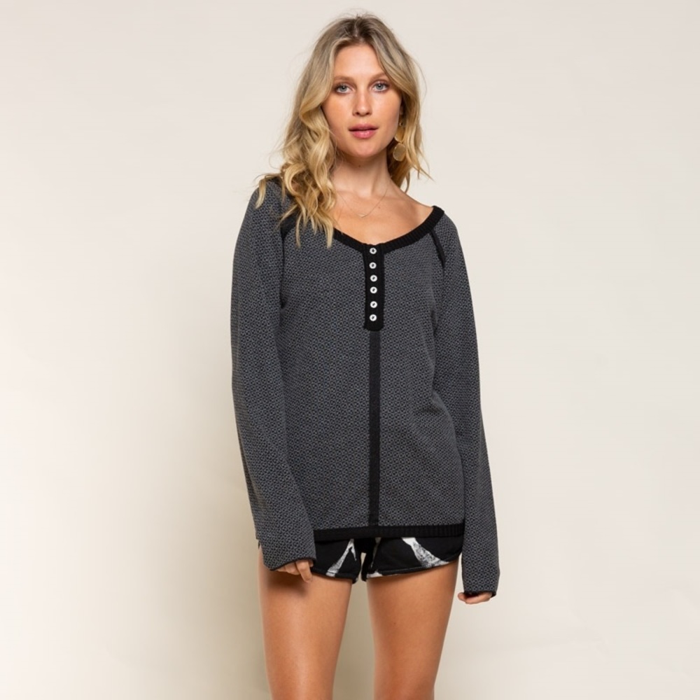 CHARCOAL TWO TONE TOP (REGULAR & PLUS)